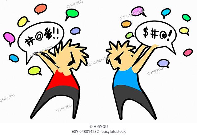 Cartoon comment argument Stock Photos and Images | agefotostock