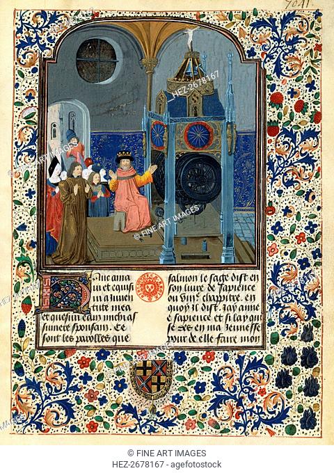 Louis de Gruuthuse before an astronomical clock (From: Horloge de Sapience by Henri Suso), ca. 1470-