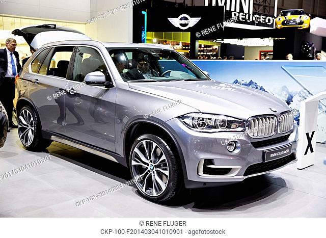 New BMW X5 xDrive50i was presented at the 84th International Motor Show in Geneva, Switzerland, on Tuesday, March 4rd, 2014. (CTK Photo/Rene Fluger)