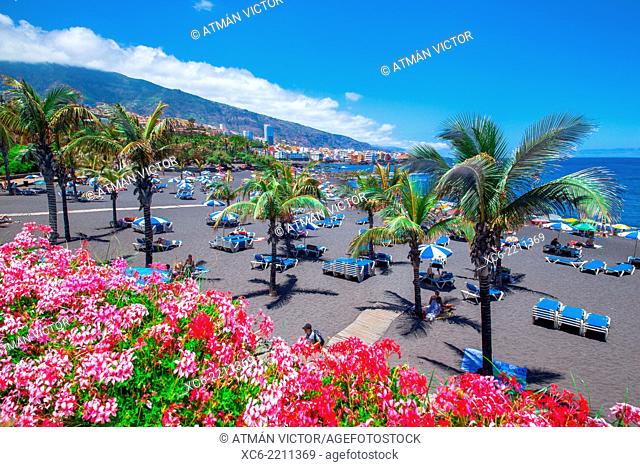 Jardin beach in Puerto de la Cruz, Tenerife. Canary Islands, Spain