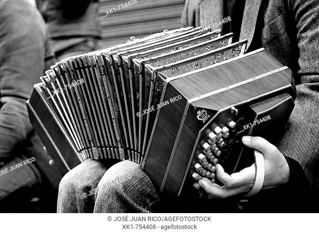 Man playing accordion, San Telmo, Buenos Aires, Argentina