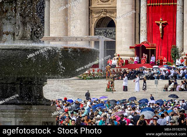 Pentecost Mass with Pope on St. Peter's Square, Rome, Lazio, Italy