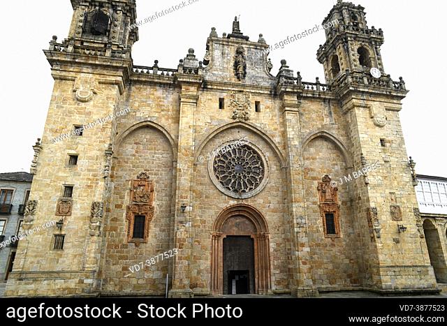 Mondonedo Cathedral, romanesque, gothic and baroque. Way of Saint James. Lugo, Galicia, Spain
