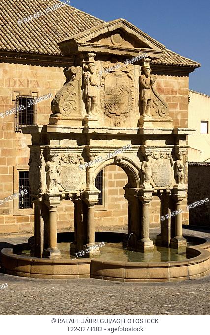 Baeza (Spain). Fountain of Santa María in the town of Baeza