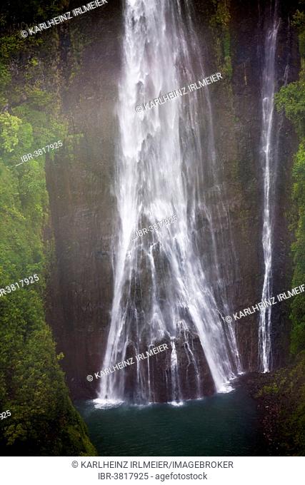 Manawaiopuna Falls, Jurassic Park Falls in Hanapepe Valley, Kauai, Hawaii, USA