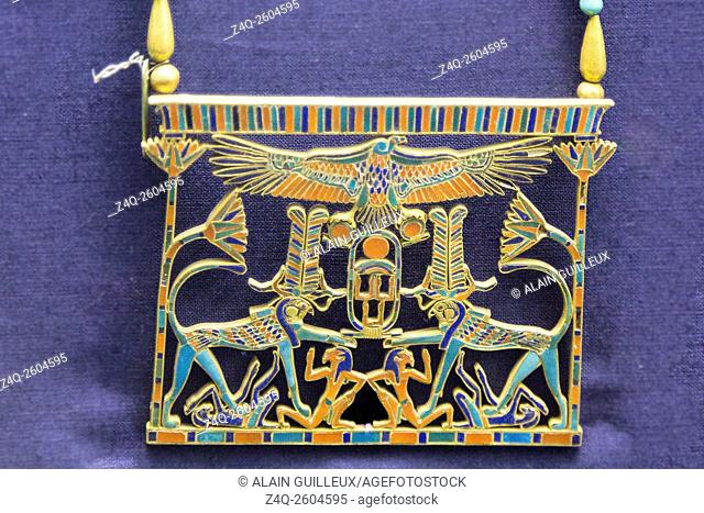 Egypt, Cairo, Egyptian Museum, from the tomb of Mereret, Dashur : Pectoral of Mereret, daughter of Sesostris 3 and sister of Amenemhat 3