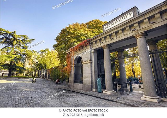 The Royal Botanical Garden entrance. Madrid. Spain