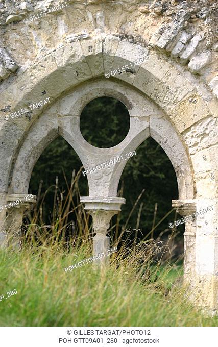 tourism, France, upper normandy, eure, mortemer abbey, vault, arch, archway, herb, rib Photo Gilles Targat