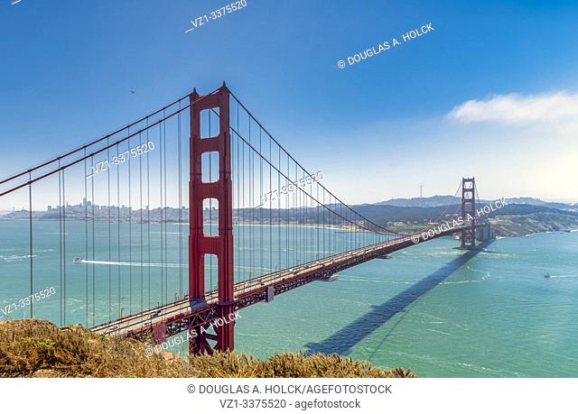 Mid-day Sun on the Golden Gate Bridge San Francisco Bridge CA USA World Location