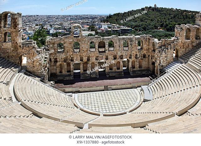 The Odeon of Herodes Atticus theater in Athens, Greece