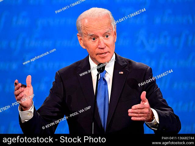 Democratic presidential candidate former Vice President Joe Biden speaks during the final presidential debate with Republican presidential candidate President...