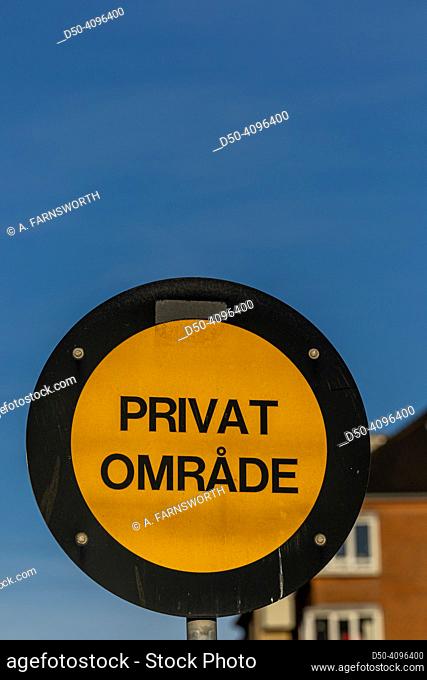 Copenhagen, Denmark A street sign says Private Area in Danish