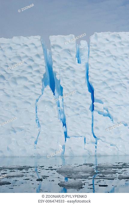 Iceberg with large cracks
