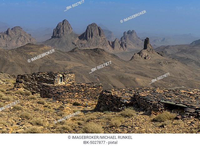 Water system on top of Assekrem, Tamanrasset, Hoggar mountains, Algeria, Africa