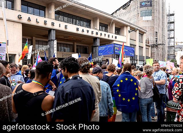 ATTENTION EDITORS: FOCUS COVERAGE, DISTRIBUTION REQUESTED TO BELGA Illustration picture shows the 'Brussels Pride', a manifestation of lesbian, gay