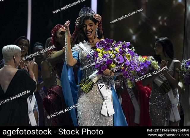18 November 2023, El Salvador, San Salvador: Miss Nicaragua Sheynnis Palacios is crowned Miss Universe at the 72nd Miss Universe pageant