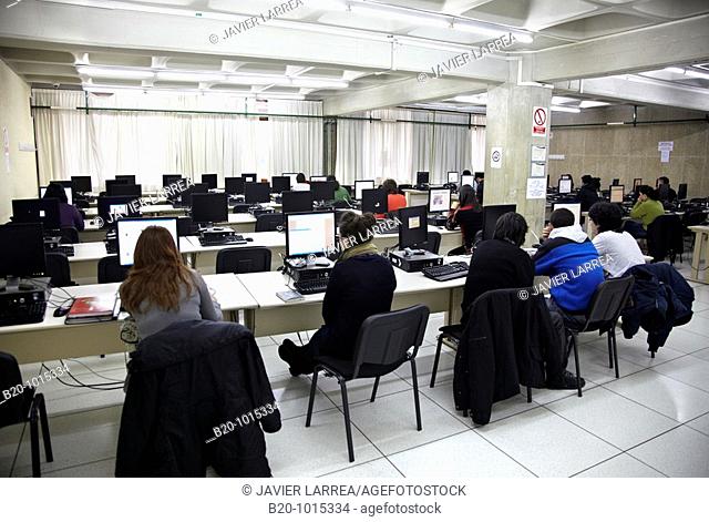 Computers room, library, University of the Basque Country (UPV/ EHU), Leioa, Bizkaia, Euskadi, Spain