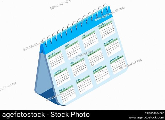 The calendar concept for planning purposes - 3d rendering