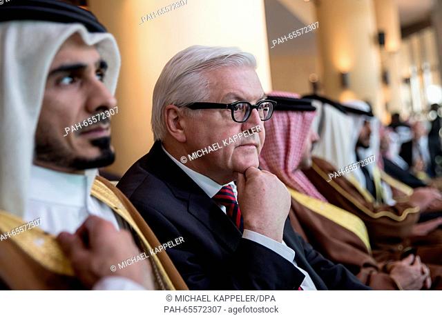 German Minister of Foreign Affairs Frank-Walter Steinmeier (SPD) sitting between guests at the opening of the Jenadriyah Festival in Riyadh, Saudi Arabia