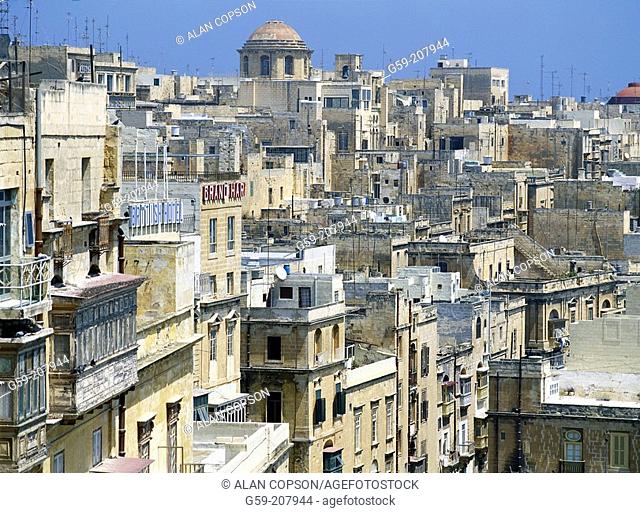 View from upper Barracca Gardens. Valletta. Malta