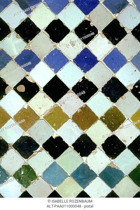 Patterned tiles, close-up