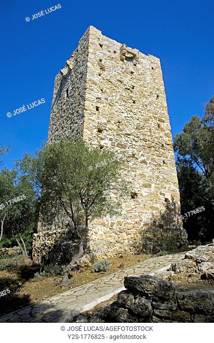 Roman ruins of Carteia, Tower of Rocadillo, 16th century, San Roque, Cadiz-province, Spain
