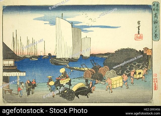 Evening View of Takanawa (Takanawa no yukei), from the series Famous Places..), c. 1832/38. Creator: Ando Hiroshige