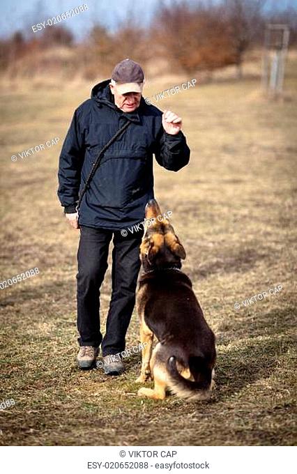 Master and his obedient dog