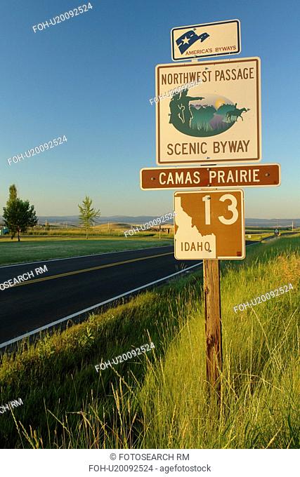 Grangeville, ID, Idaho, Camas Prairie, Northwest Passage Scenic Byway, Route 13, road sign