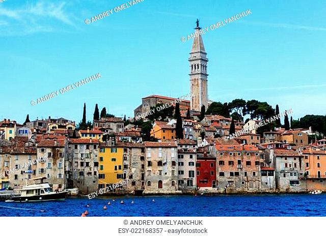 The City of Rovinj on Istria Peninsula in Croata Lit By Morning