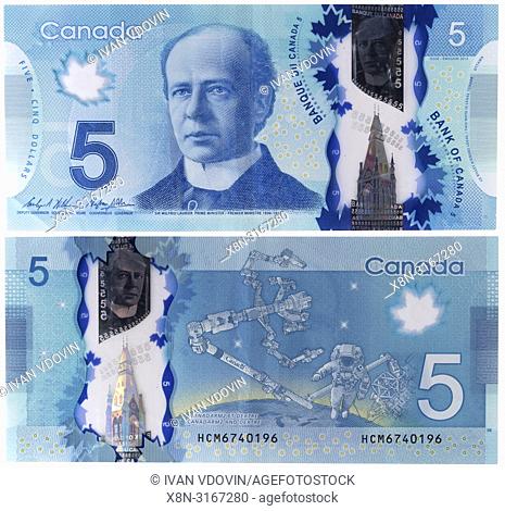 5 dollars banknote, Wilfrid Laurier, Canada, 2013