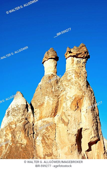 Trass stone formation in the valley of the monks (Pasabagi Valley) near Goereme, Kappadokia, Anatolia, Turkey