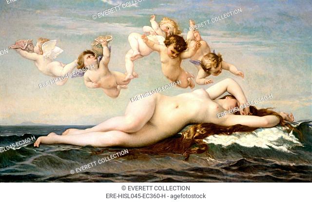 THE BIRTH OF VENUS, by Alexandre Cabanel, 1875, French painting, oil on canvas. This is a copy of Cabanels popular work exhibited in Paris Salon of 1863