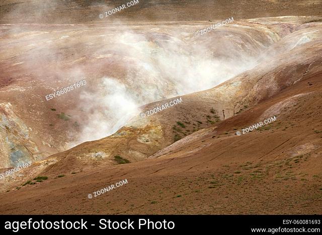 Krafla Geothermal Area of Hverir, Namafjall in Northern Iceland