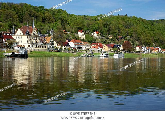 Town view, Wehlen, Elbe (river), Saxon