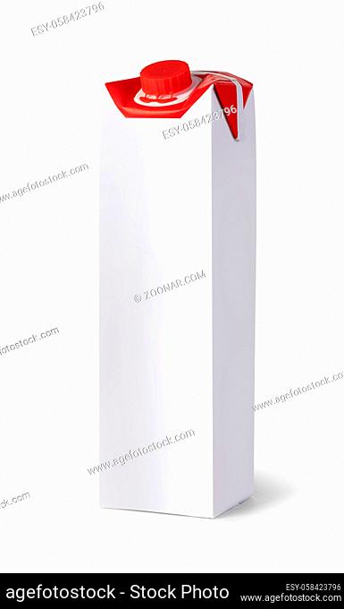 Milk or juice carton package isolated on white background