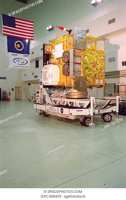05/23/2001 --- The newest Geostationary Operational Environmental Satellite-M GOES-M satellite is in the spotlight at Astrotech, in Titusville
