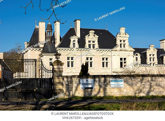 Castle For Sale. Chinon District, Indre et Loire department, Central Region, Loire Valley, France, Europe