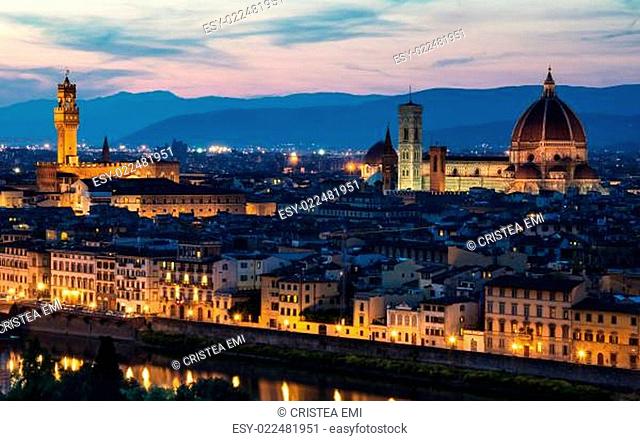 Florence night view, Italy