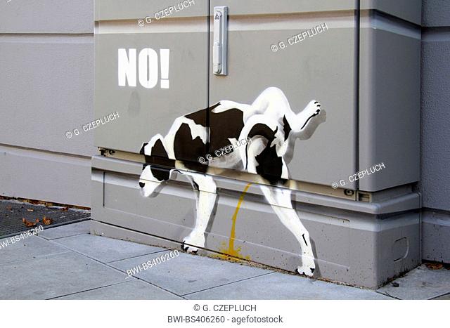 creative information against dog urine, graffiti, Germany