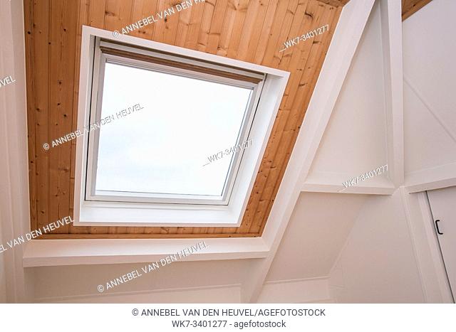 Skylight on a residential home, interior shot modern design new