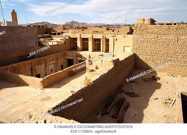 Roofs, traditional mud brick buildings, Figuig, province of Figuig, Oriental Region, Morocco