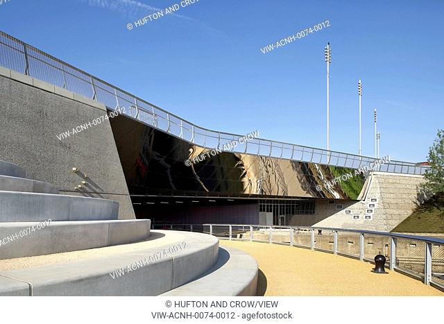 Olympic Bridge, London, United Kingdom. Architect: heneghan peng architects, 2012. Bridge crossing River Lea