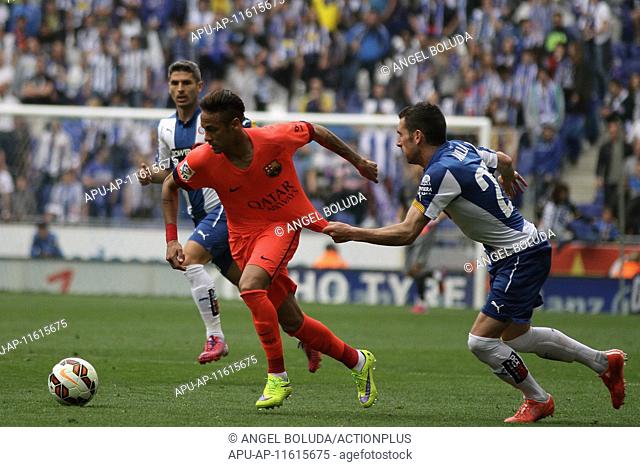 2015 Spanish la Liga Espanyol v Barcelona Apr 25th. 25.04.2015. Power 8 Stadium, Barcelona, Spain. La Liga football. Espanyol versus Barcelona