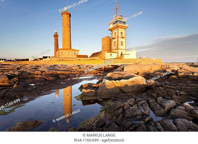 The Lighthouse of Phare d'Eckmuhl, Penmarc'h, Finistere, Brittany, France, Europe
