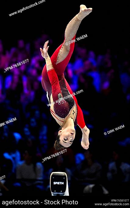 German Pauline Schaeffer-Betz pictured in action during the Women's Individual All-Around Final at the Artistic Gymnastics World Championships, in Antwerp