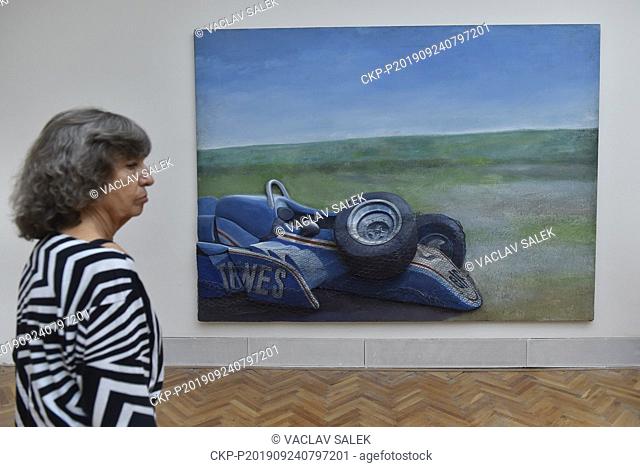 Quiet Landscape (1984), piece by Czech artist Theodor Pistek, is seen during his exhibition named ANGELUS, in Brno, Czech Republic, on September 24, 2019