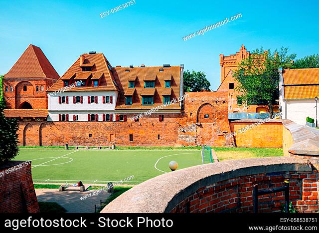 Old town castle fortress ruins in Torun, Poland