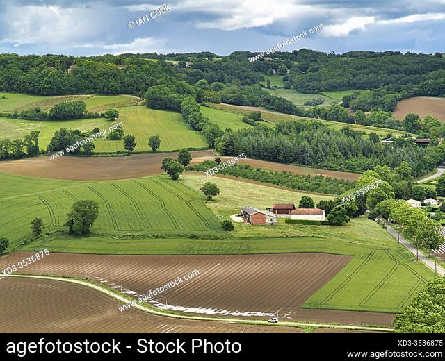 view to the east from ardin de pelerin Alain Chauve, Lauzerte, Tarn-et-Garonne department, Occitanie, France