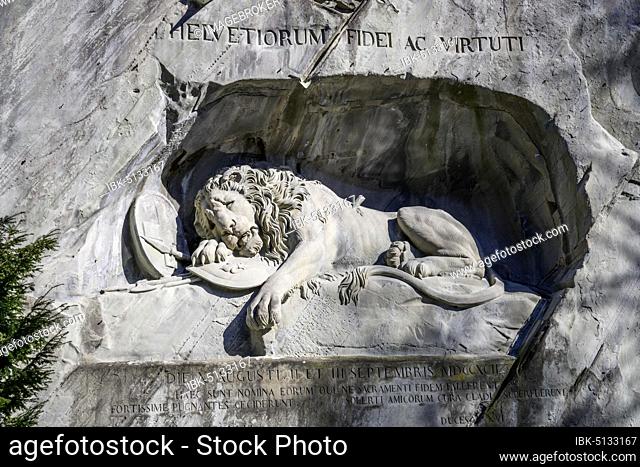 Lion Monument, Lucerne, Canton Lucerne, Switzerland, Europe